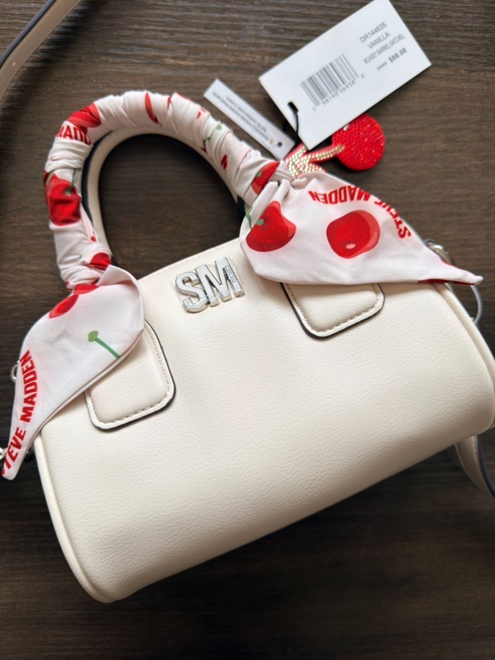 Steve Madden Vanilla Cherry Accent Satchel/Crossbody ✨Rare✨ - Picture 9 of 11